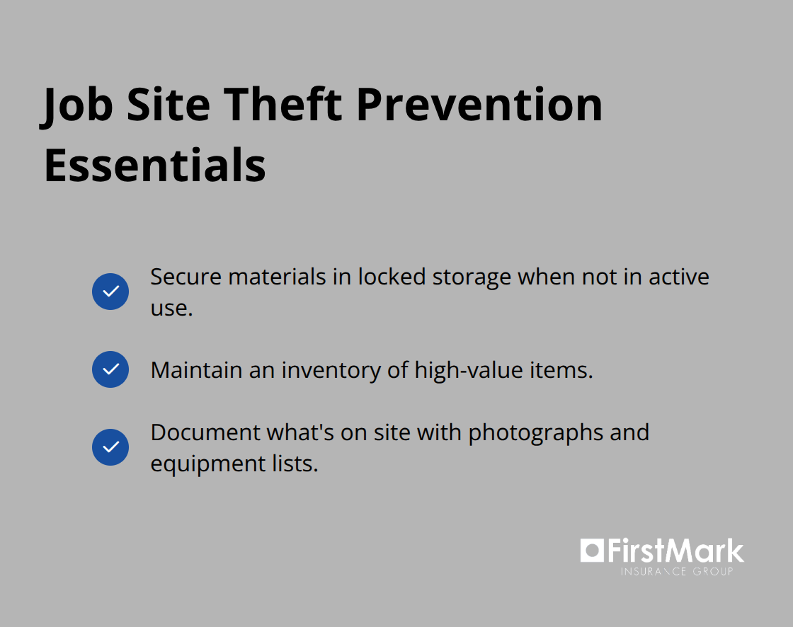 Checklist of key steps to reduce theft on construction sites in Washington.