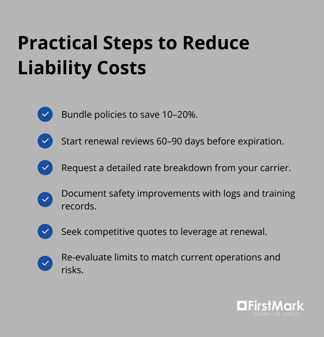 Checklist of actions Seattle businesses can take to cut liability premiums and improve protection. - general liability protection seattle