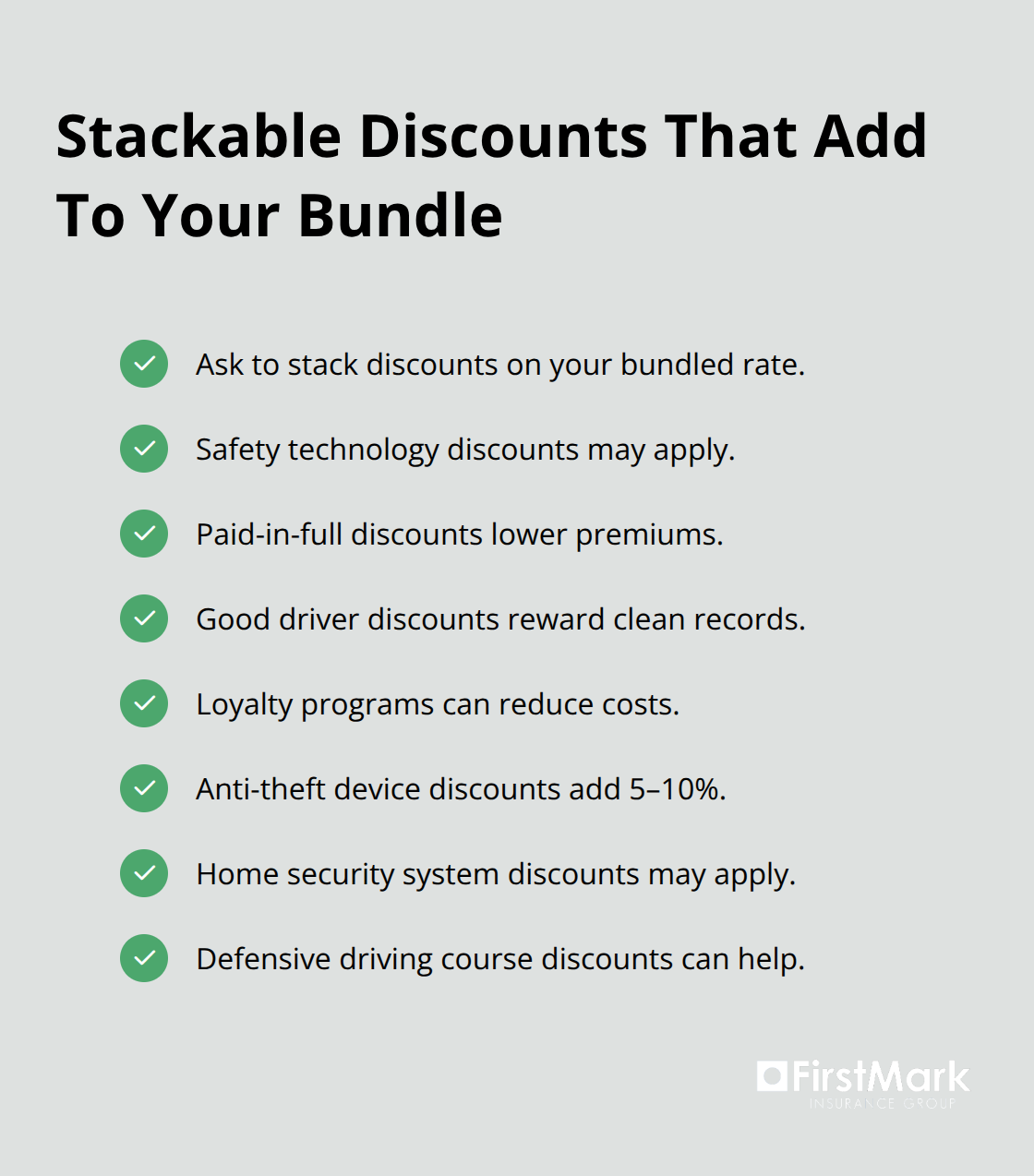 Common discounts you can stack on top of a bundle to maximize savings in the U.S. - insurance bundle discounts