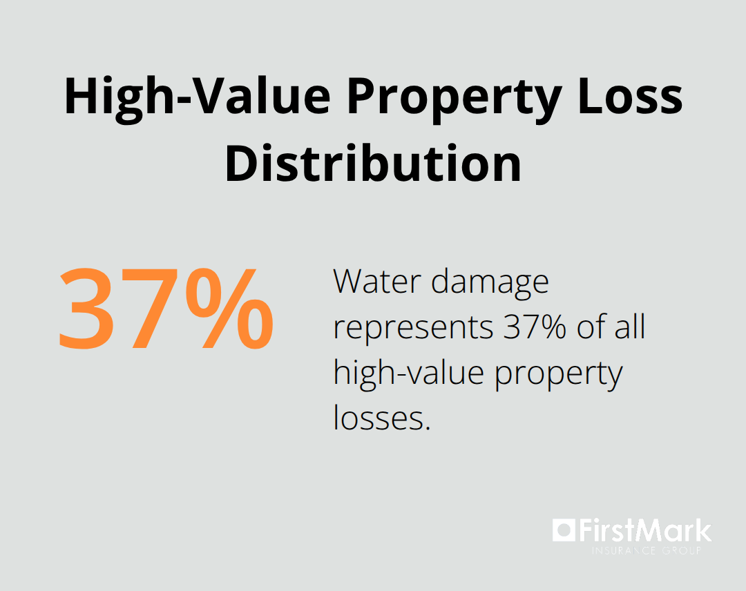 Pie chart showing water damage accounts for 37% of all high-value property losses - private client group insurance