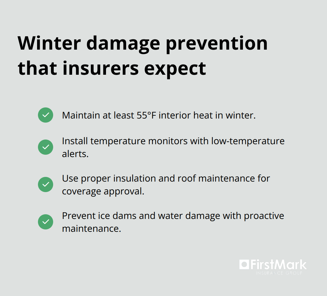 Checklist of preventive steps to reduce winter damage risks in seasonal homes - seasonal home insurance