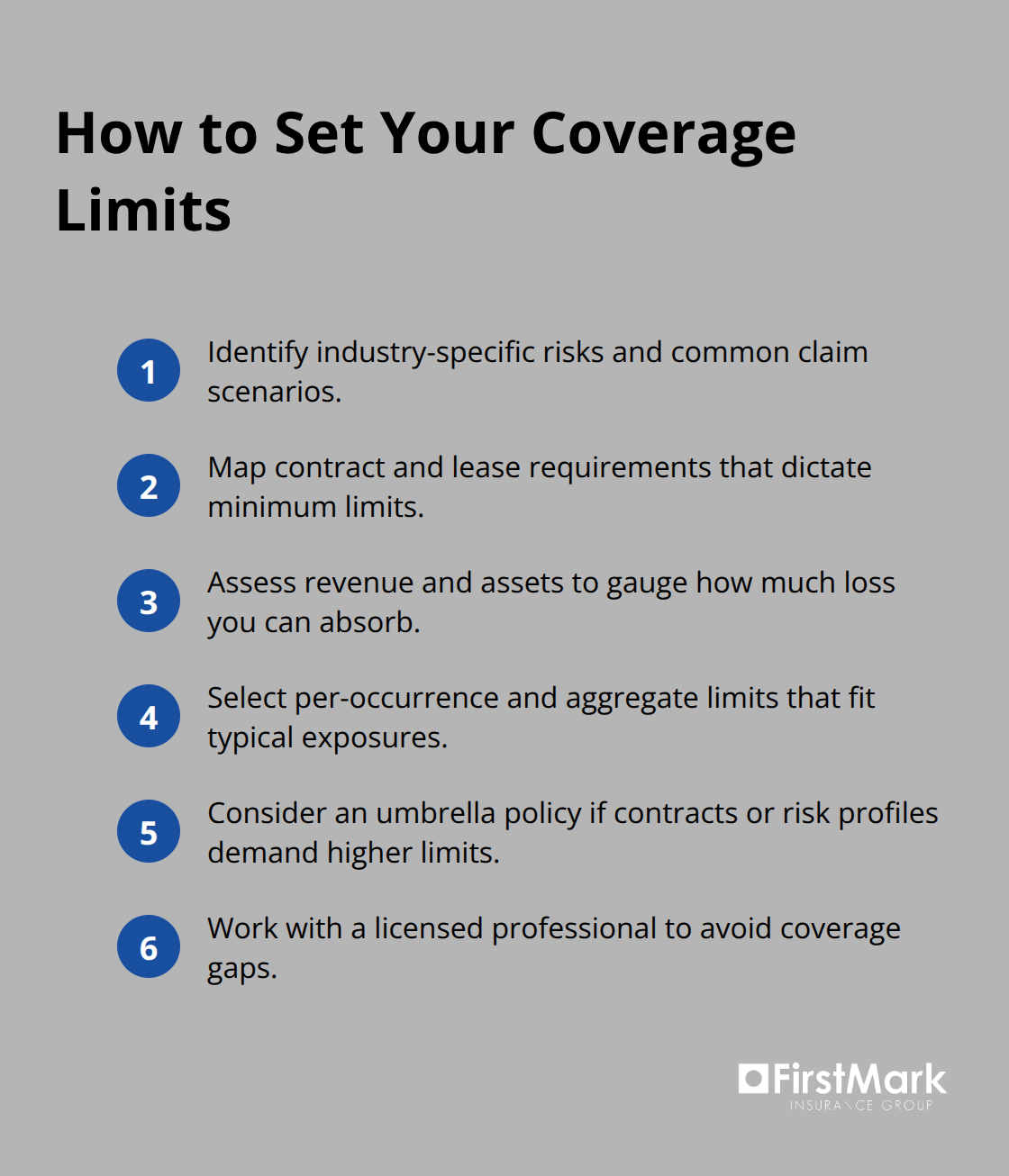 Compact step-by-step list to determine general liability limits for a Seattle business - seattle general liability insurance